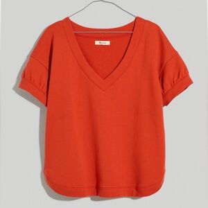 Madewell (Re)sourced French Terry Sweatshirt Tee Size Medium Fresh Chili